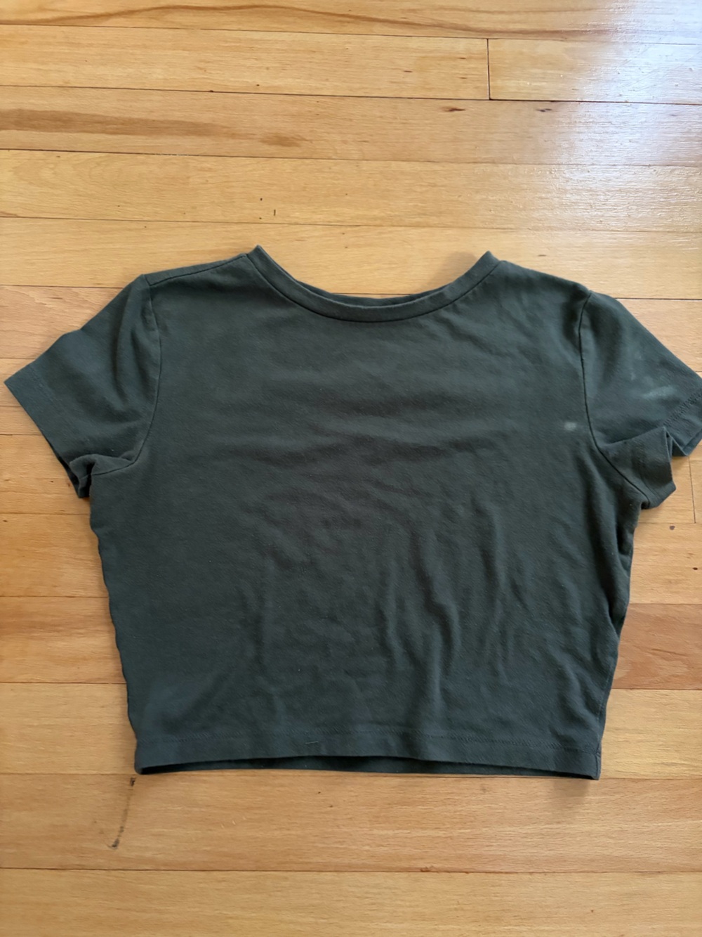 Wild Fable Classic Olive Crop Tee - Women's Short Sleeve Top